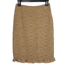 Rave City Vintage Floral Skirt with Ruffle Edge